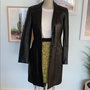Y2K Swann Leather trench coat Medium made in USA